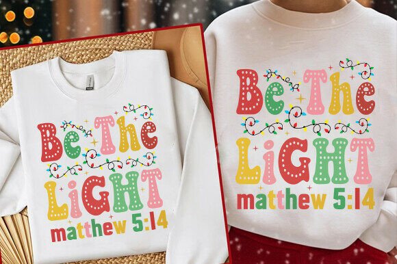 Be the Light PNG: Jesus Bible Verse Graphics for T-Shirt Designs