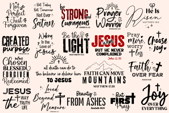 Christian Bible Verse SVG Bundle Faith: Graphics & T-Shirt Designs
