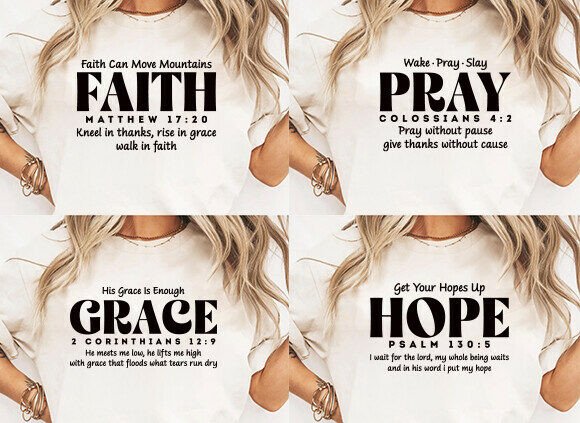 Christian Bible Verse SVG Bundle: Pray for Graphics & T-Shirt Designs