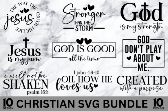 Christian Bundle SVG Graphics for T-Shirt Designs