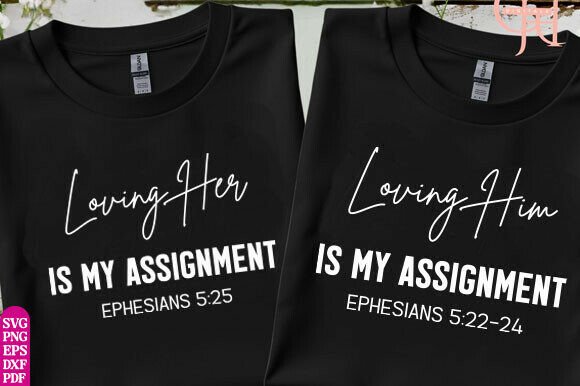 Christian Couples SVG File Loving Her: Graphics for T-Shirt Designs