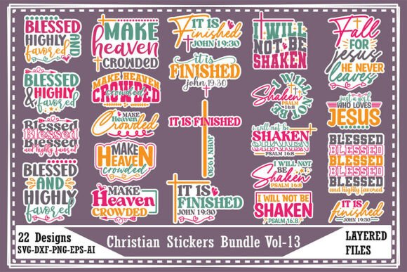 Christian Stickers Bundle Vol-13: Graphics for T-Shirt Designs