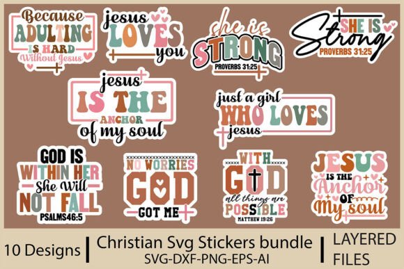 Christian SVG Stickers Bundle: Graphics for T-Shirt Designs & Handmade Goods