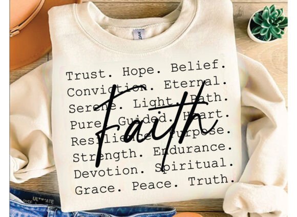 Faith Words SVG Graphics for T-Shirt Designs