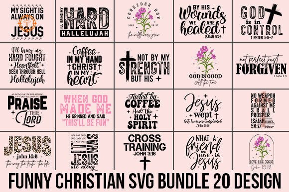 Funny Christian SVG Bundle: Graphics & T-Shirt Designs