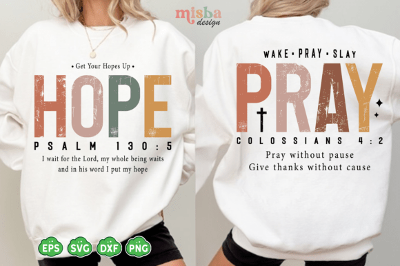 Hope Pray SVG: Christian Bible Verse Graphics for T-Shirt Designs
