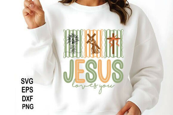Jesus Loves You PNG: Christian Graphics for T-Shirt Designs