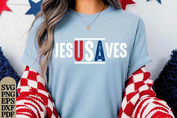 Jesus Saves USA SVG: Christian Graphics for T-Shirt Designs