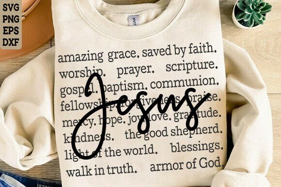 Jesus Words SVG: Christian Faith Graphics for T-Shirt Designs