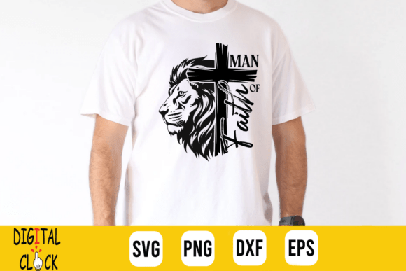 Man of God Jesus Cross Lion SVG Graphics for T-Shirt Designs